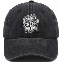 Football And Cheer Mom Quote Washed Cotton Baseball Cap Team Supporter Gift Idea
