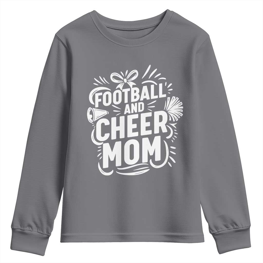 Football And Cheer Mom Quote Youth Sweatshirt Team Supporter Gift Idea - Wonder Print Shop