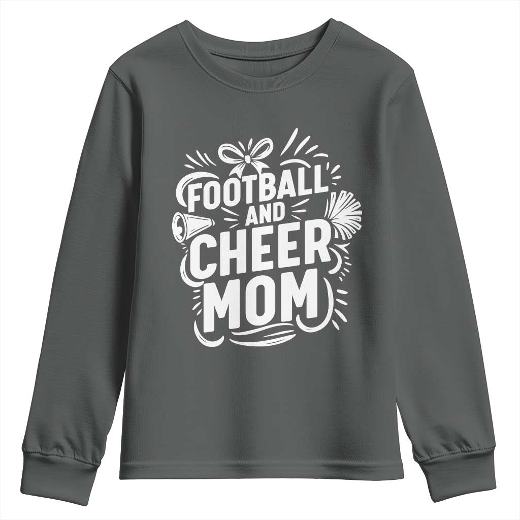 Football And Cheer Mom Quote Youth Sweatshirt Team Supporter Gift Idea - Wonder Print Shop