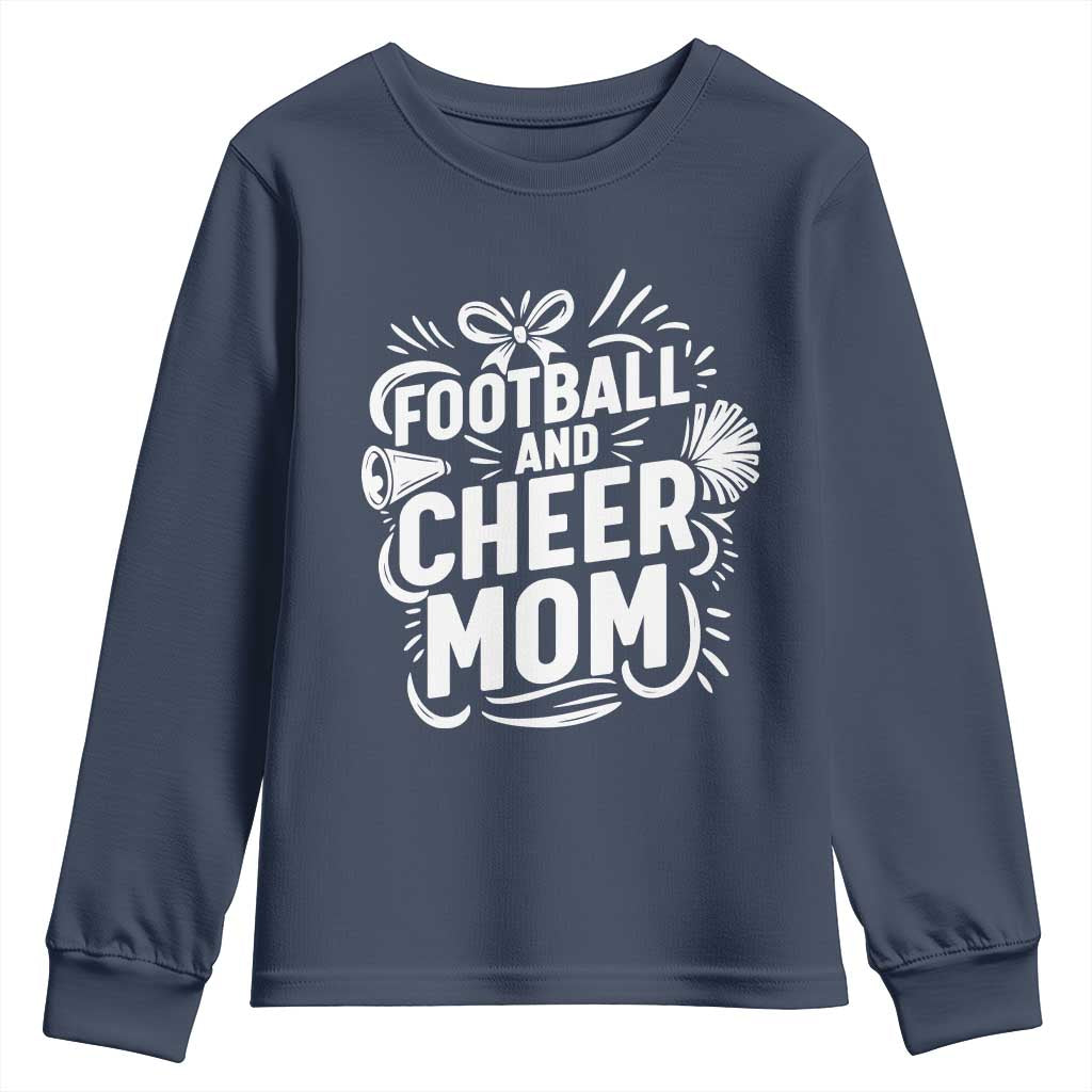 Football And Cheer Mom Quote Youth Sweatshirt Team Supporter Gift Idea - Wonder Print Shop