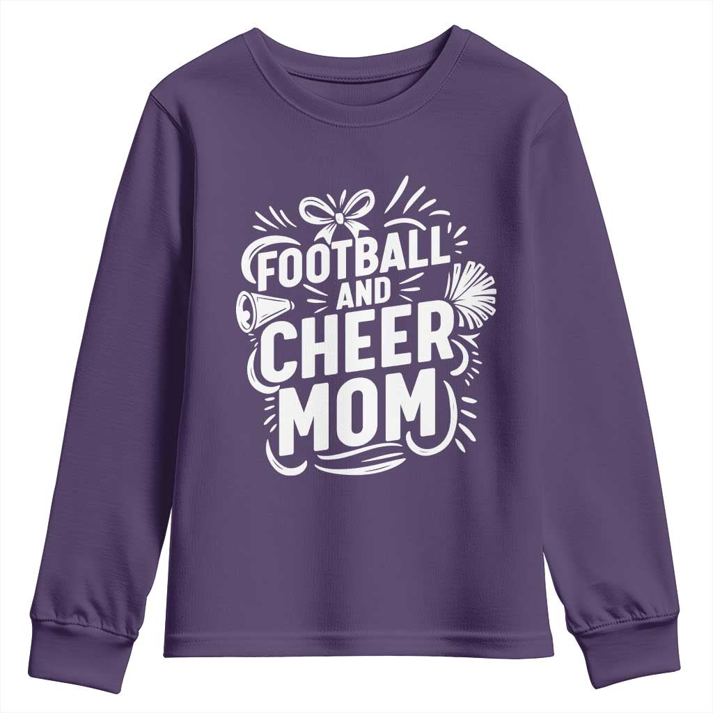 Football And Cheer Mom Quote Youth Sweatshirt Team Supporter Gift Idea - Wonder Print Shop