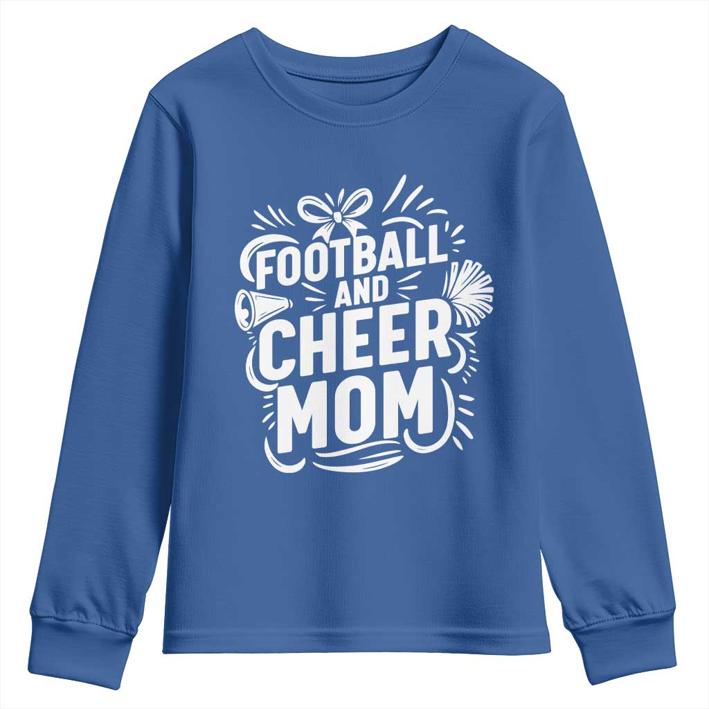 Football And Cheer Mom Quote Youth Sweatshirt Team Supporter Gift Idea - Wonder Print Shop
