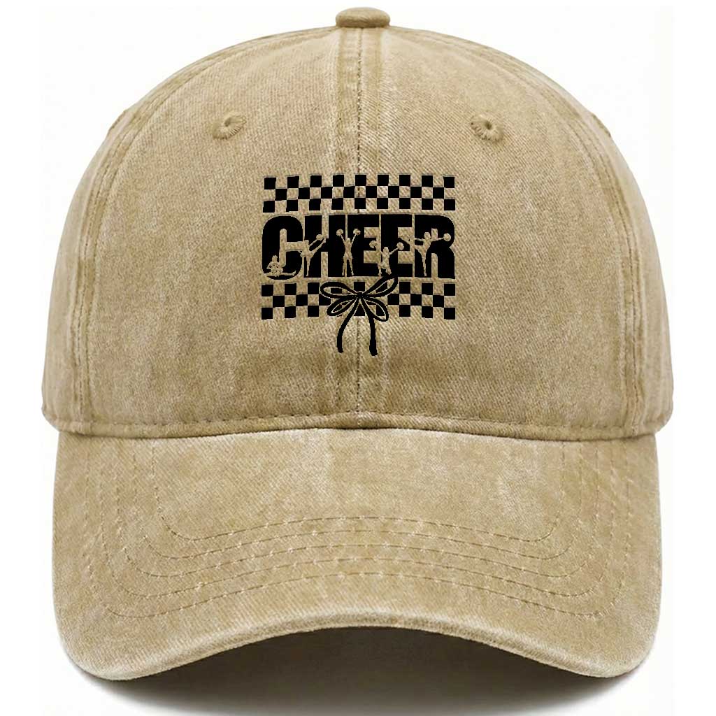Proud Cheerleading Washed Cotton Baseball Cap Gift For Sports Season Supporters