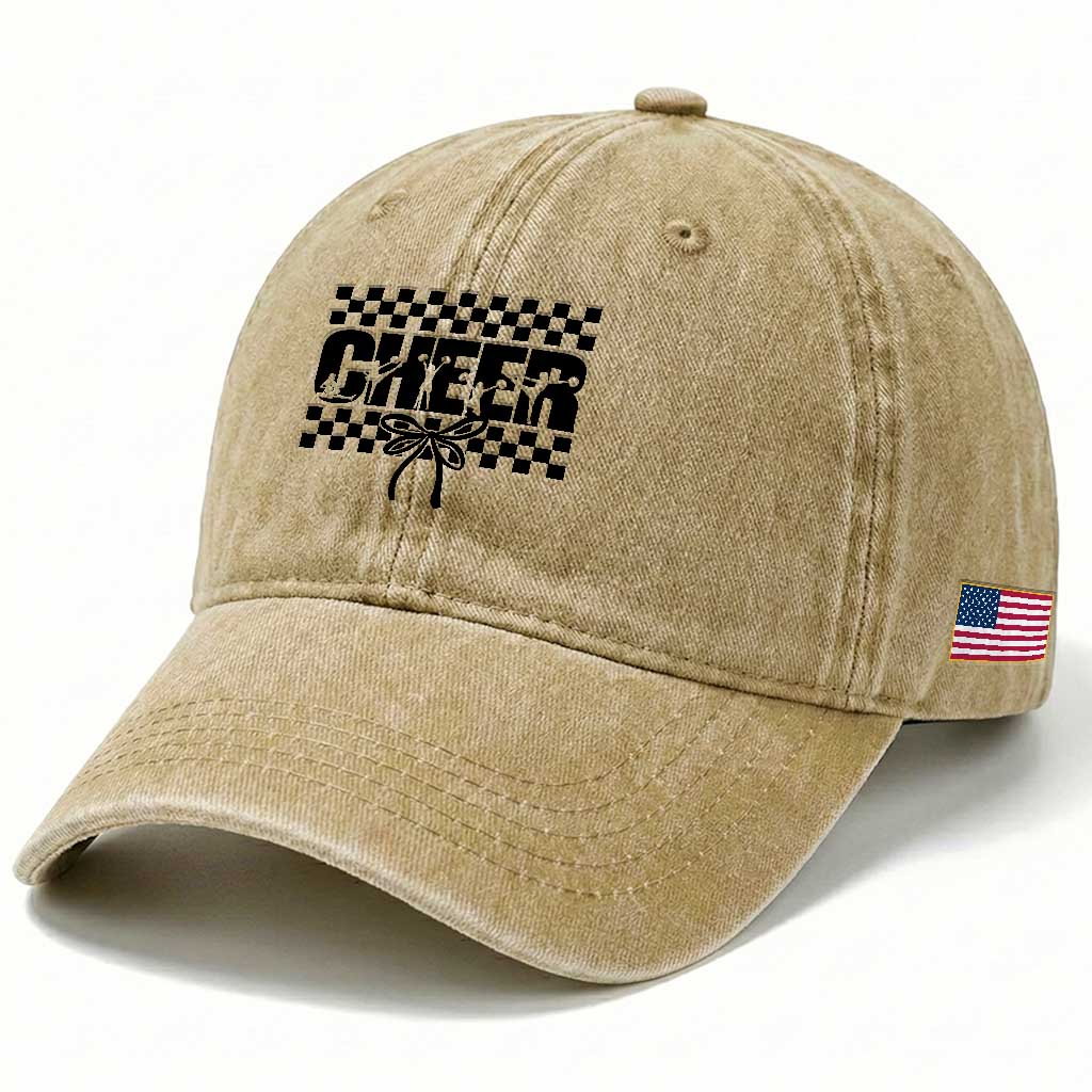 Proud Cheerleading Washed Cotton Baseball Cap Gift For Sports Season Supporters