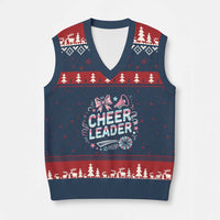 Proud Cheerleader Team V-Neck Knit Sweater Vest Gift For Women Sports Fans - Wonder Print Shop