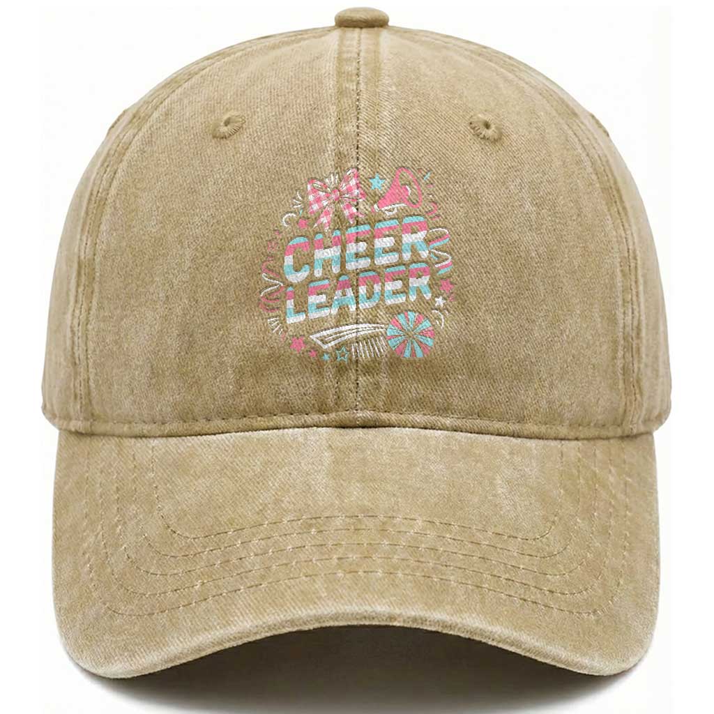Proud Cheerleader Team Washed Cotton Baseball Cap Gift For Women Sports Fans