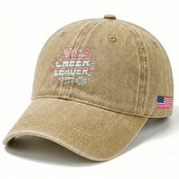 Proud Cheerleader Team Washed Cotton Baseball Cap Gift For Women Sports Fans