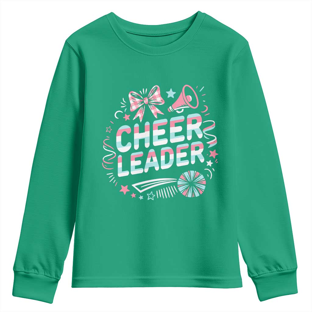 Proud Cheerleader Team Youth Sweatshirt Gift For Women Sports Fans - Wonder Print Shop