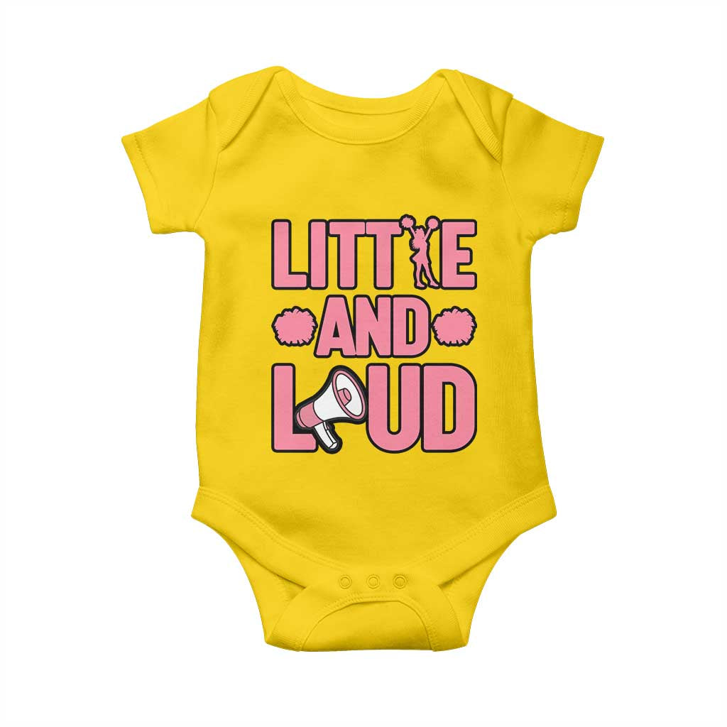 Little And Loud Quote Baby Onesie Cheerleader Girl Sports Gift - Wonder Print Shop
