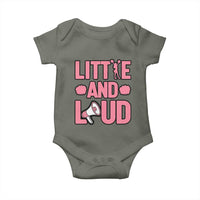 Little And Loud Quote Baby Onesie Cheerleader Girl Sports Gift - Wonder Print Shop