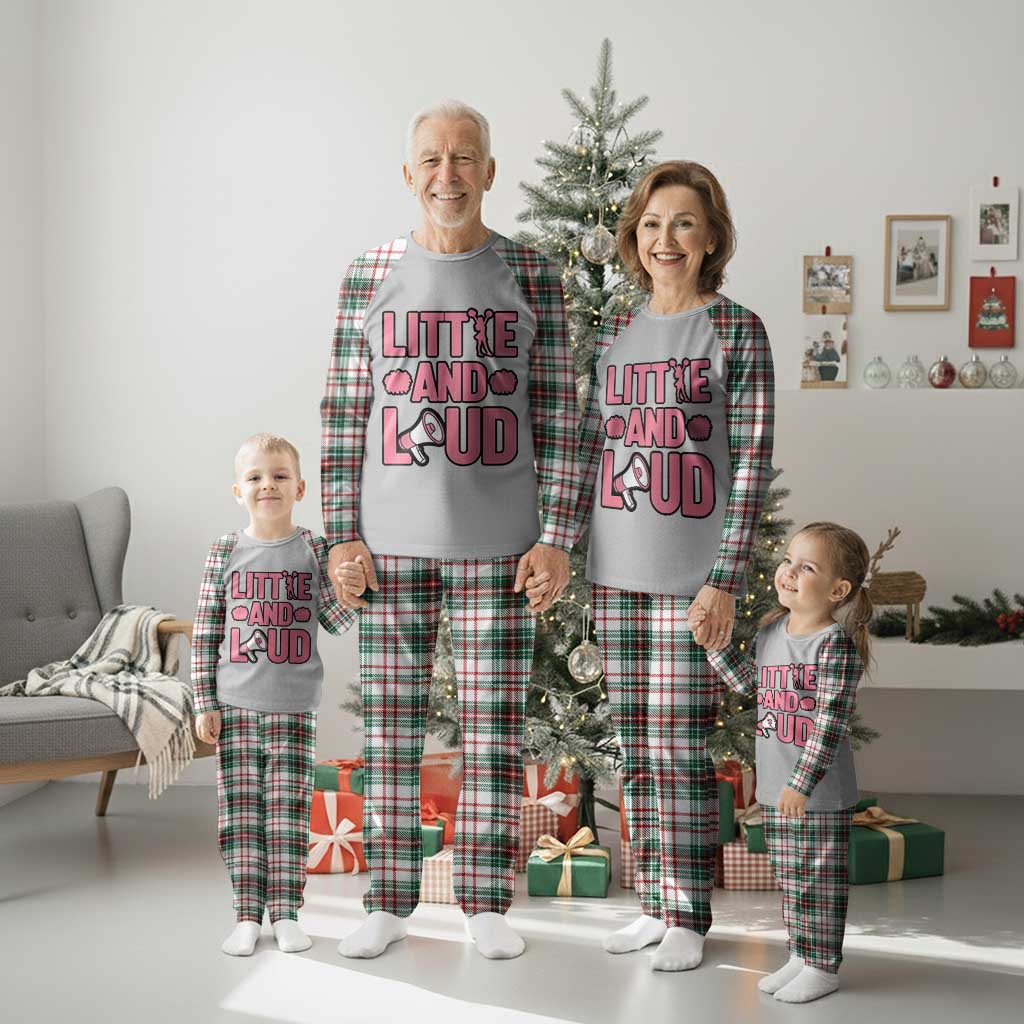 Little And Loud Quote Plaid Pajama Set Cheerleader Girl Sports Gift - Wonder Print Shop