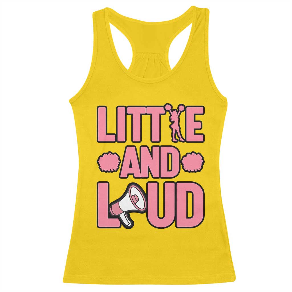 Little And Loud Quote Racerback Tank Top Cheerleader Girl Sports Gift - Wonder Print Shop