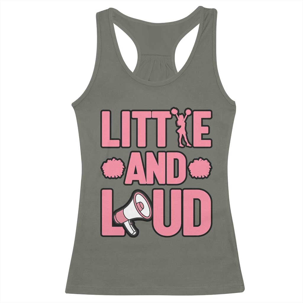 Little And Loud Quote Racerback Tank Top Cheerleader Girl Sports Gift - Wonder Print Shop