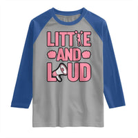 Little And Loud Quote Raglan Shirt Cheerleader Girl Sports Gift - Wonder Print Shop