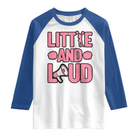 Little And Loud Quote Raglan Shirt Cheerleader Girl Sports Gift - Wonder Print Shop