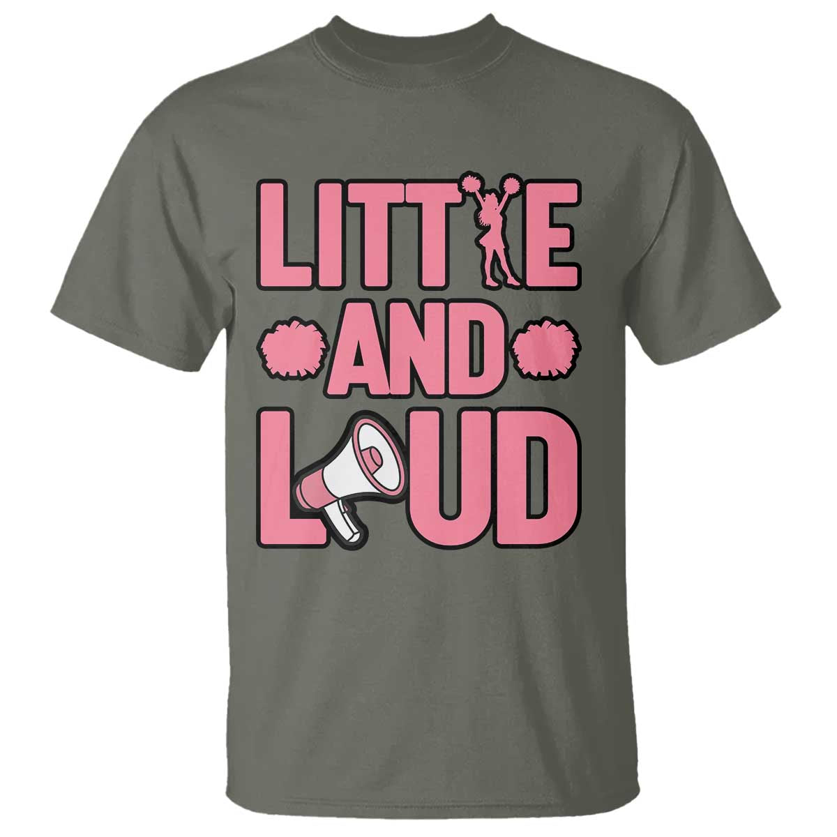 Little And Loud Quote T Shirt Cheerleader Girl Sports Gift - Wonder Print Shop