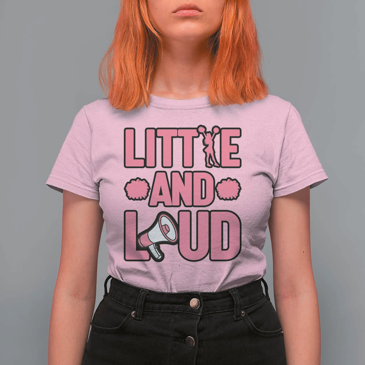 Little And Loud Quote T Shirt For Women Cheerleader Girl Sports Gift - Wonder Print Shop