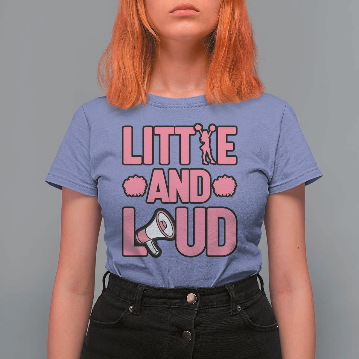Little And Loud Quote T Shirt For Women Cheerleader Girl Sports Gift - Wonder Print Shop