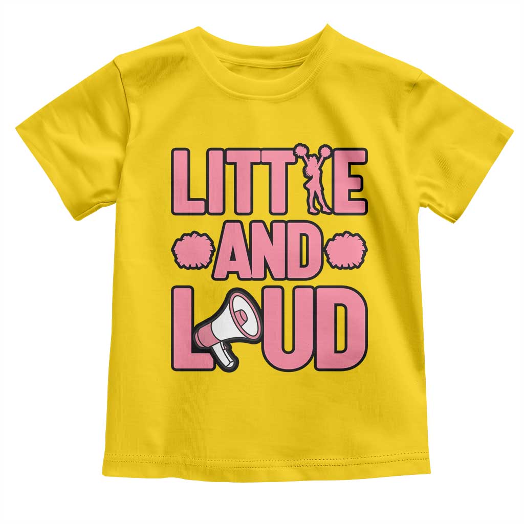 Little And Loud Quote Toddler T Shirt Cheerleader Girl Sports Gift - Wonder Print Shop