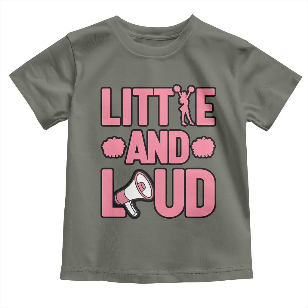 Little And Loud Quote Toddler T Shirt Cheerleader Girl Sports Gift - Wonder Print Shop