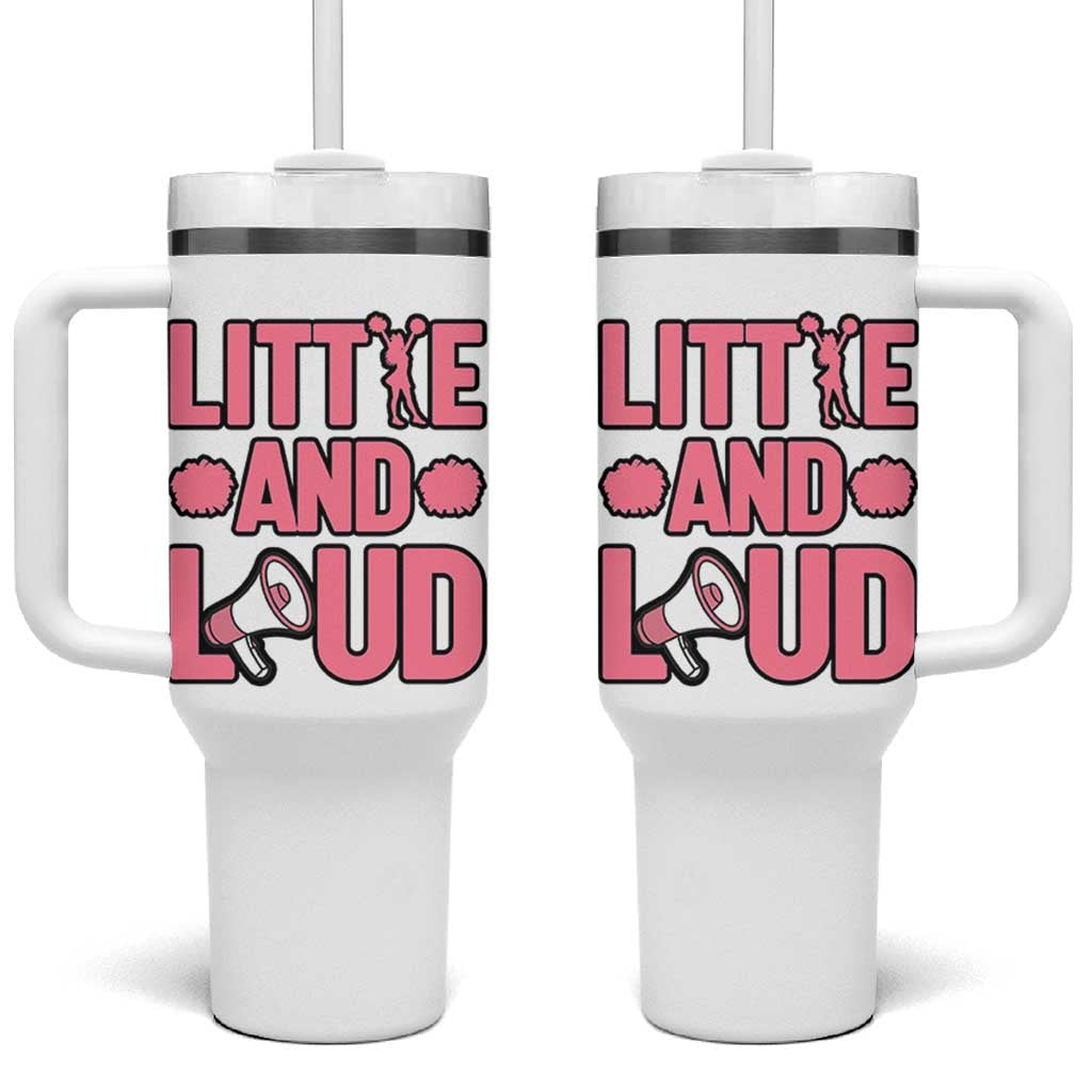 Little And Loud Quote Tumbler With Handle Cheerleader Girl Sports Gift - Wonder Print Shop