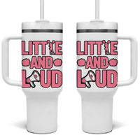 Little And Loud Quote Tumbler With Handle Cheerleader Girl Sports Gift - Wonder Print Shop