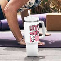 Little And Loud Quote Tumbler With Handle Cheerleader Girl Sports Gift - Wonder Print Shop