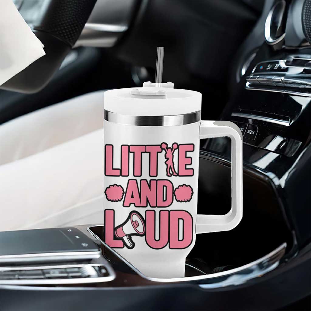 Little And Loud Quote Tumbler With Handle Cheerleader Girl Sports Gift - Wonder Print Shop