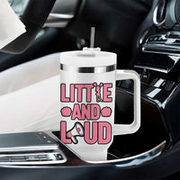 Little And Loud Quote Tumbler With Handle Cheerleader Girl Sports Gift - Wonder Print Shop