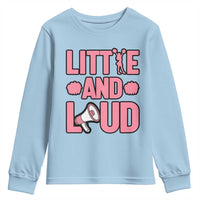 Little And Loud Quote Youth Sweatshirt Cheerleader Girl Sports Gift - Wonder Print Shop