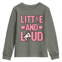 Little And Loud Quote Youth Sweatshirt Cheerleader Girl Sports Gift - Wonder Print Shop