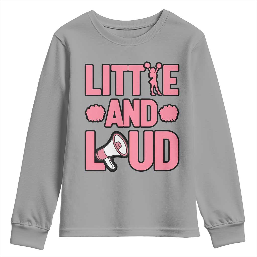 Little And Loud Quote Youth Sweatshirt Cheerleader Girl Sports Gift - Wonder Print Shop