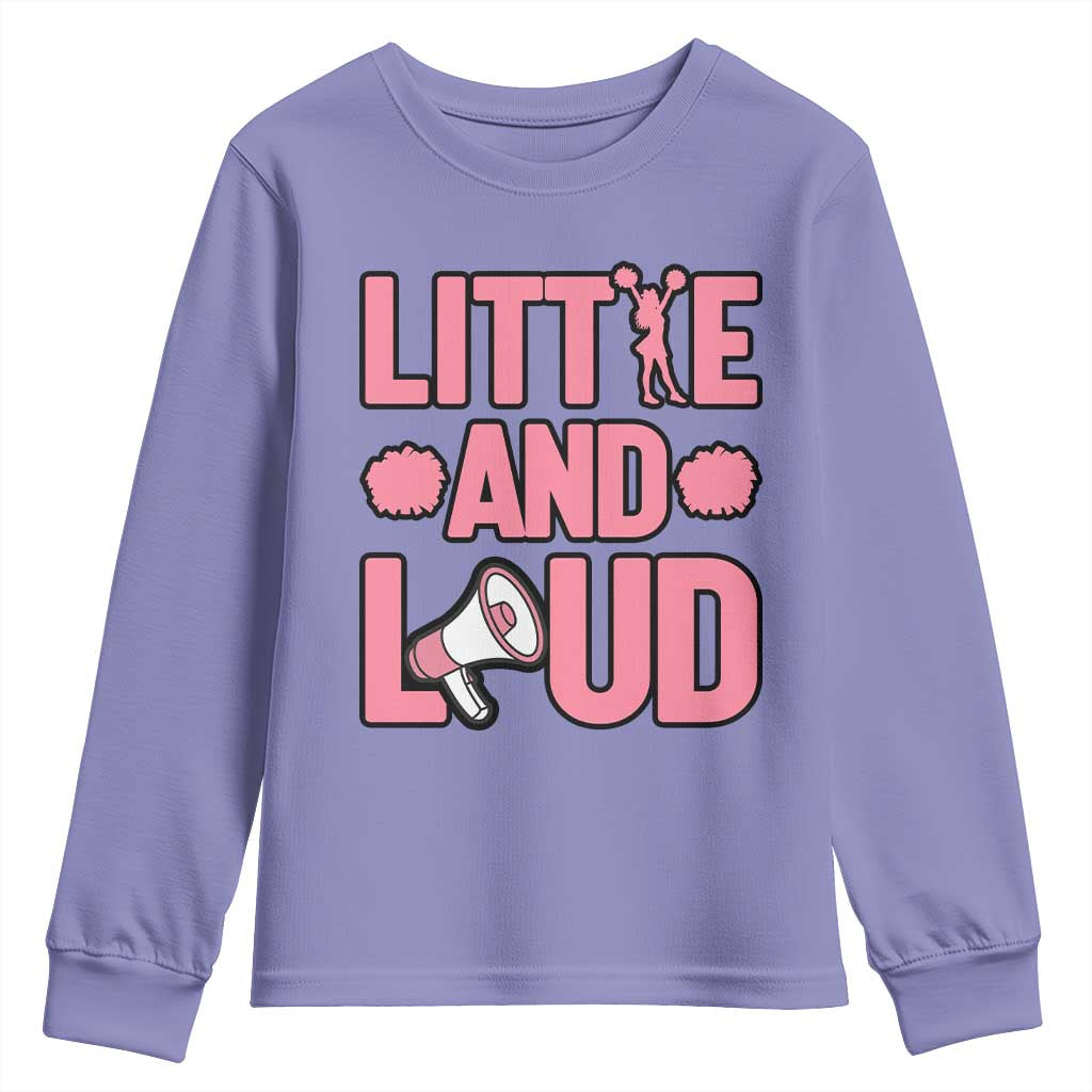 Little And Loud Quote Youth Sweatshirt Cheerleader Girl Sports Gift - Wonder Print Shop
