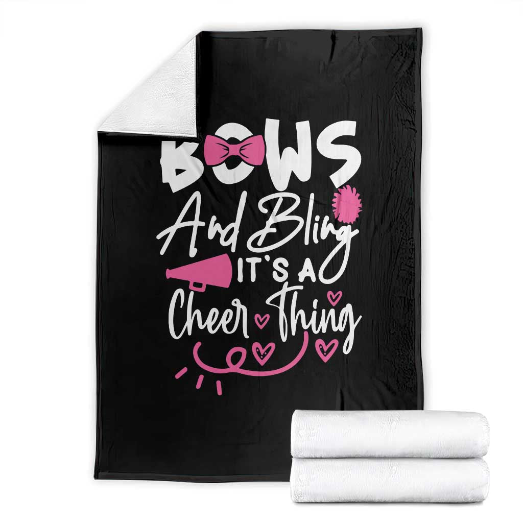 Bows And Bling Its A Cheer Thing Throw Blanket Cheerleading Gift - Wonder Print Shop