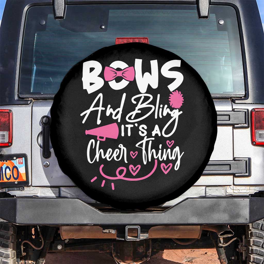 Bows And Bling Its A Cheer Thing Spare Tire Cover Cheerleading Gift - Wonder Print Shop