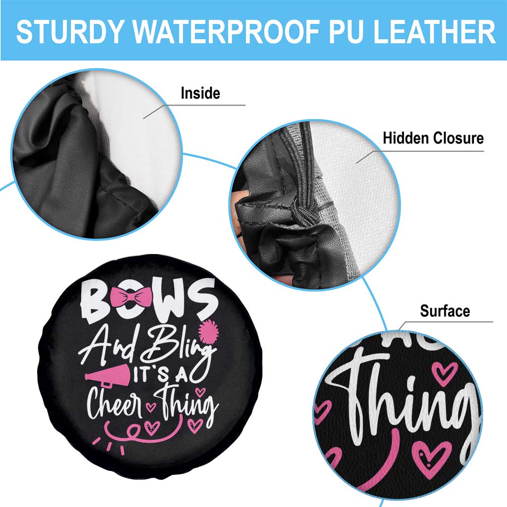 Bows And Bling Its A Cheer Thing Spare Tire Cover Cheerleading Gift - Wonder Print Shop