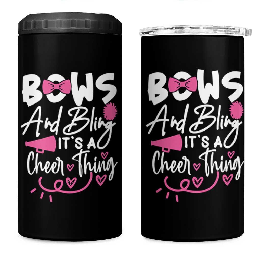 Bows And Bling Its A Cheer Thing 4 in 1 Can Cooler Tumbler Cheerleading Gift - Wonder Print Shop