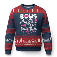 Bows And Bling Its A Cheer Thing Ugly Christmas Sweater Cheerleading Gift - Wonder Print Shop