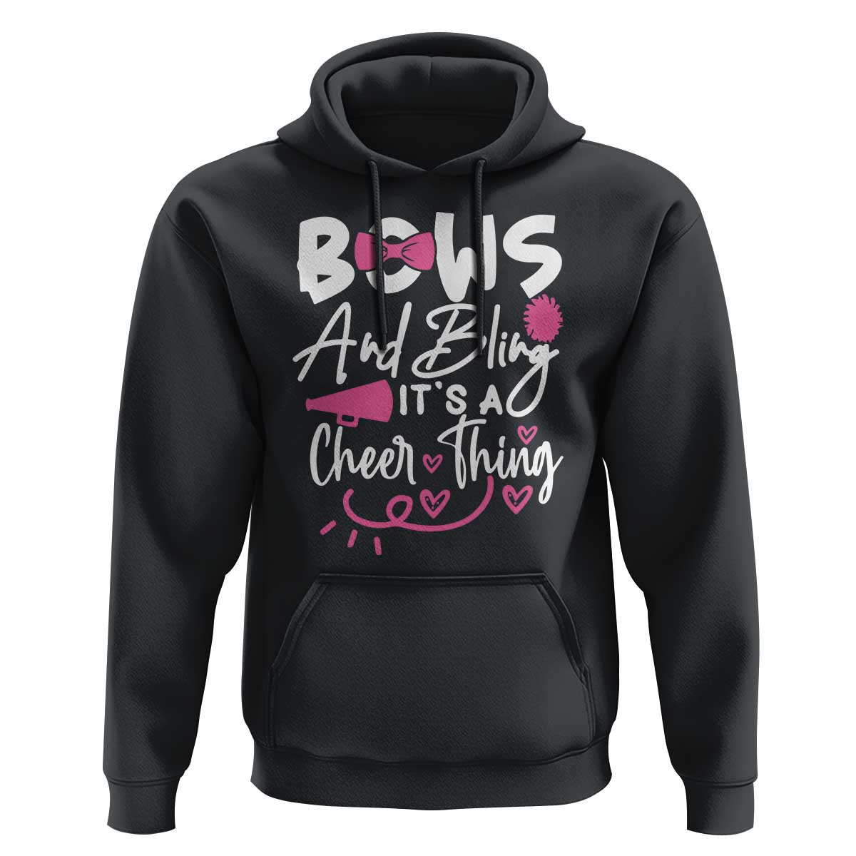 Bows And Bling Its A Cheer Thing Hoodie Cheerleading Gift - Wonder Print Shop