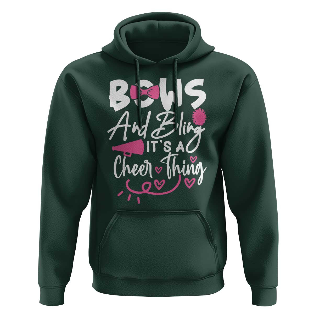 Bows And Bling Its A Cheer Thing Hoodie Cheerleading Gift - Wonder Print Shop