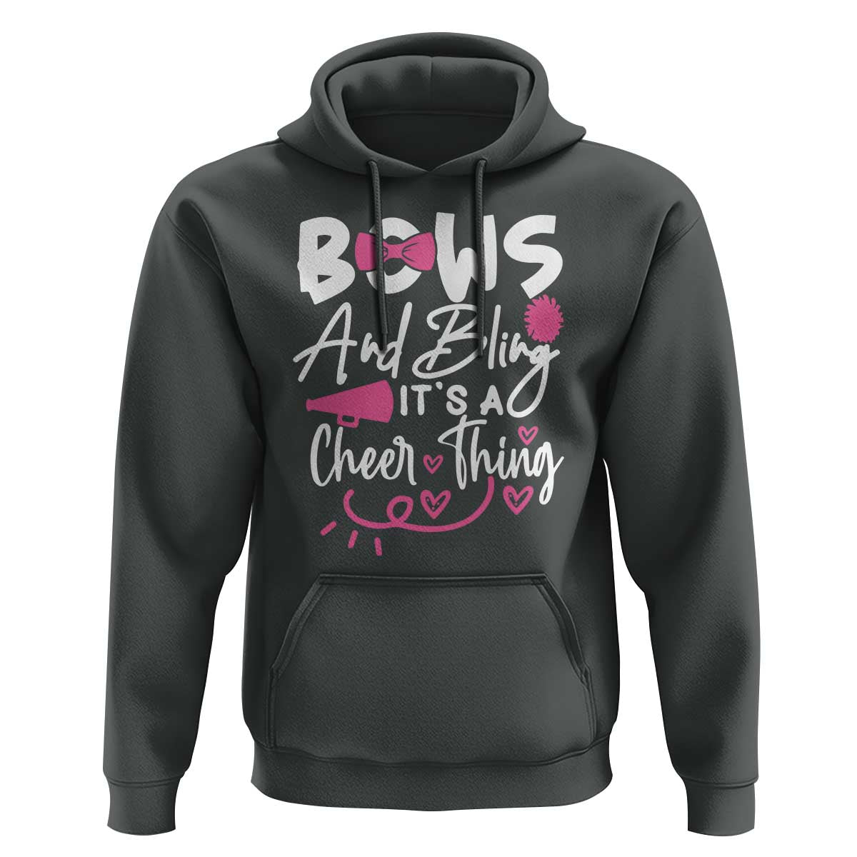 Bows And Bling Its A Cheer Thing Hoodie Cheerleading Gift - Wonder Print Shop