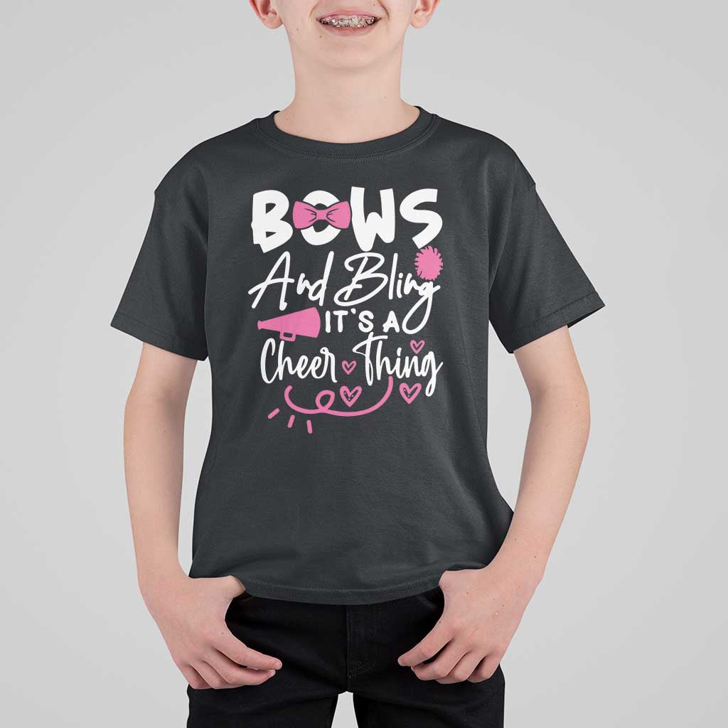 Bows And Bling Its A Cheer Thing T Shirt For Kid Cheerleading Gift - Wonder Print Shop