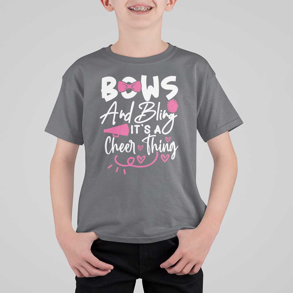 Bows And Bling Its A Cheer Thing T Shirt For Kid Cheerleading Gift - Wonder Print Shop