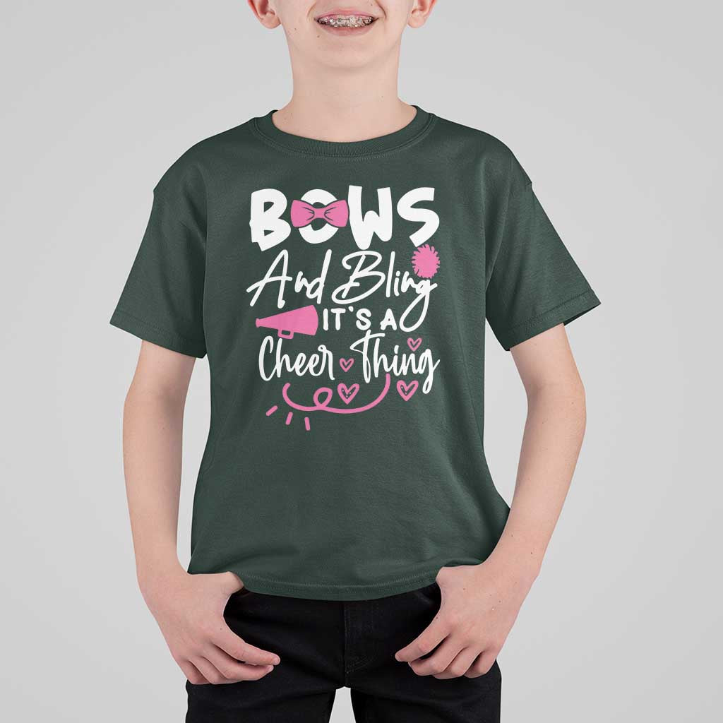 Bows And Bling Its A Cheer Thing T Shirt For Kid Cheerleading Gift - Wonder Print Shop