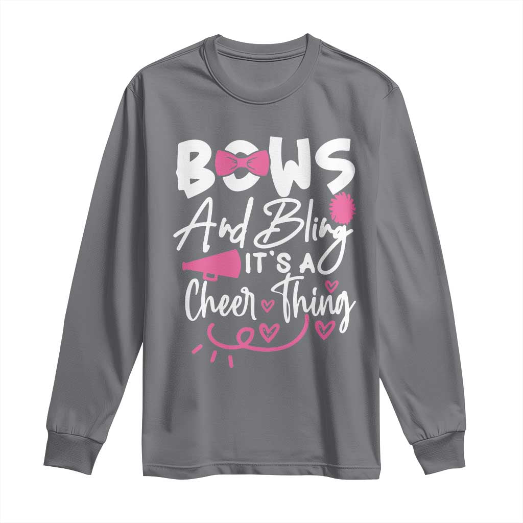 Bows And Bling Its A Cheer Thing Long Sleeve Shirt Cheerleading Gift - Wonder Print Shop