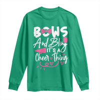 Bows And Bling Its A Cheer Thing Long Sleeve Shirt Cheerleading Gift - Wonder Print Shop