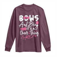 Bows And Bling Its A Cheer Thing Long Sleeve Shirt Cheerleading Gift - Wonder Print Shop