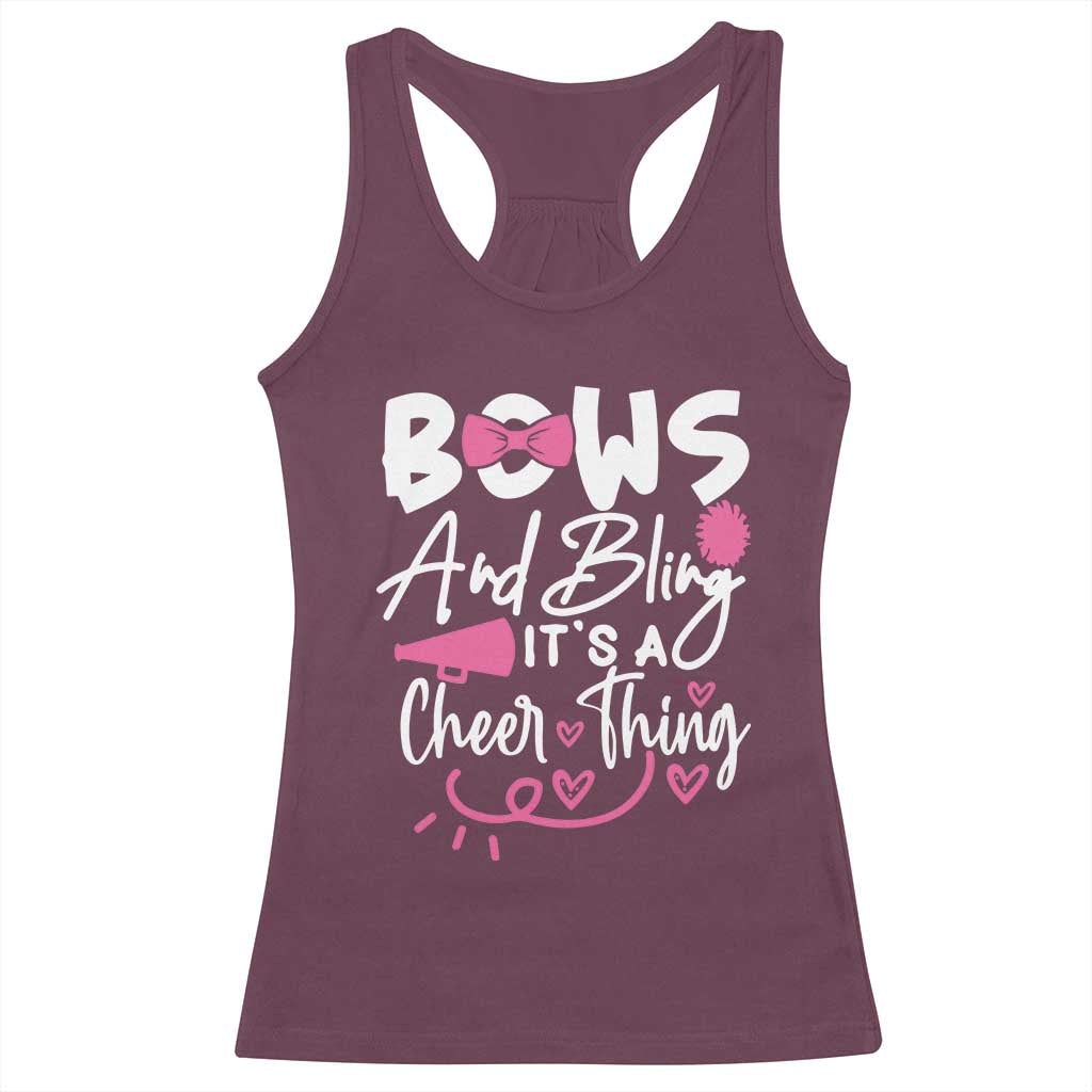 Bows And Bling Its A Cheer Thing Racerback Tank Top Cheerleading Gift - Wonder Print Shop
