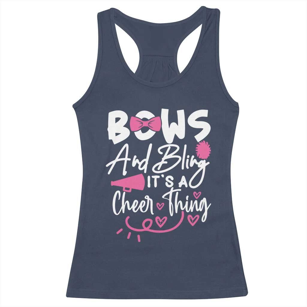 Bows And Bling Its A Cheer Thing Racerback Tank Top Cheerleading Gift - Wonder Print Shop