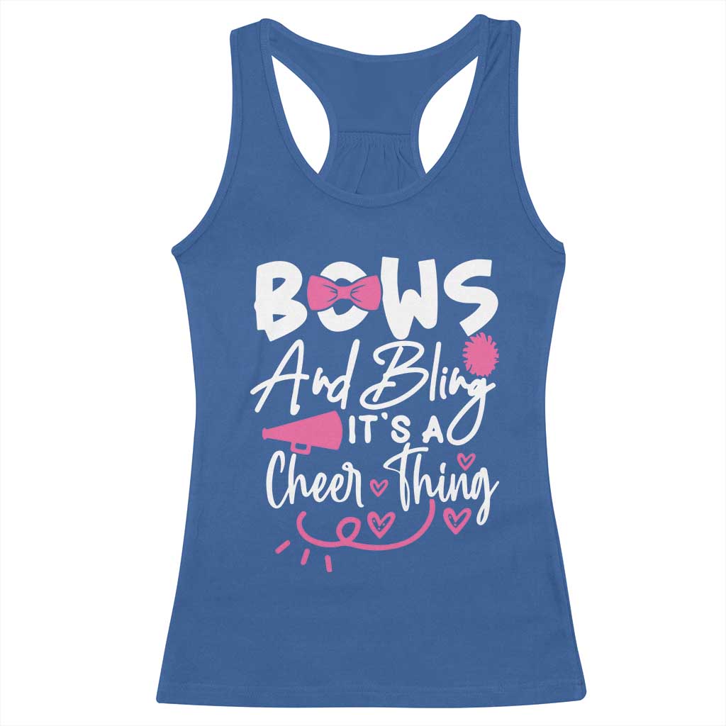 Bows And Bling Its A Cheer Thing Racerback Tank Top Cheerleading Gift - Wonder Print Shop